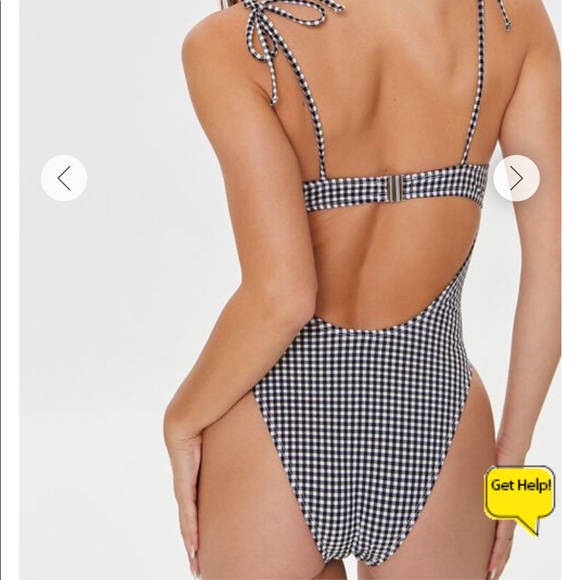 🖤F21 Gingham One-Piece Body Suit - Picture 3 of 8